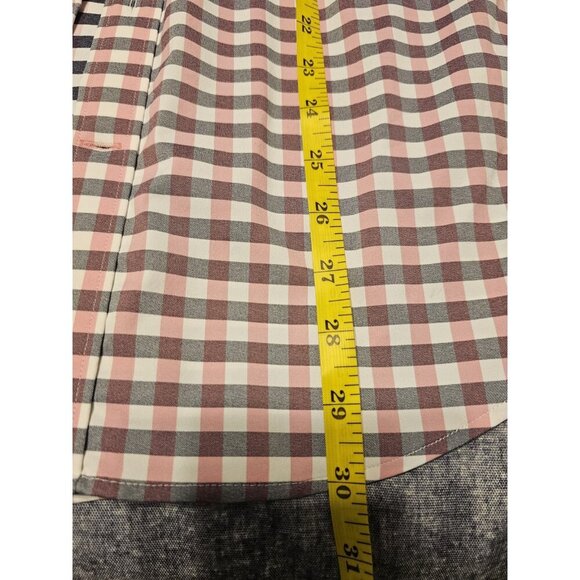 Mens Express Extra Slim Performance Button Down-Pink Gray White Medium 15-15 1/2 - Picture 13 of 13